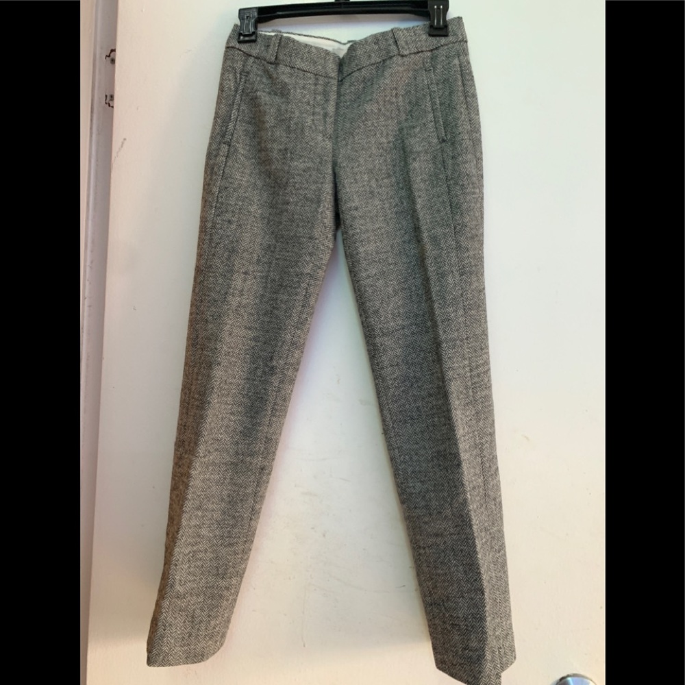 Loft Wool Herringbone Wool Marisa Pants 00 Petite
